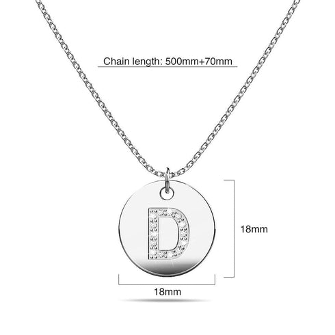 Initials Fabulous Alphabet Letter Necklace White Gold Layered Steel Jewellery